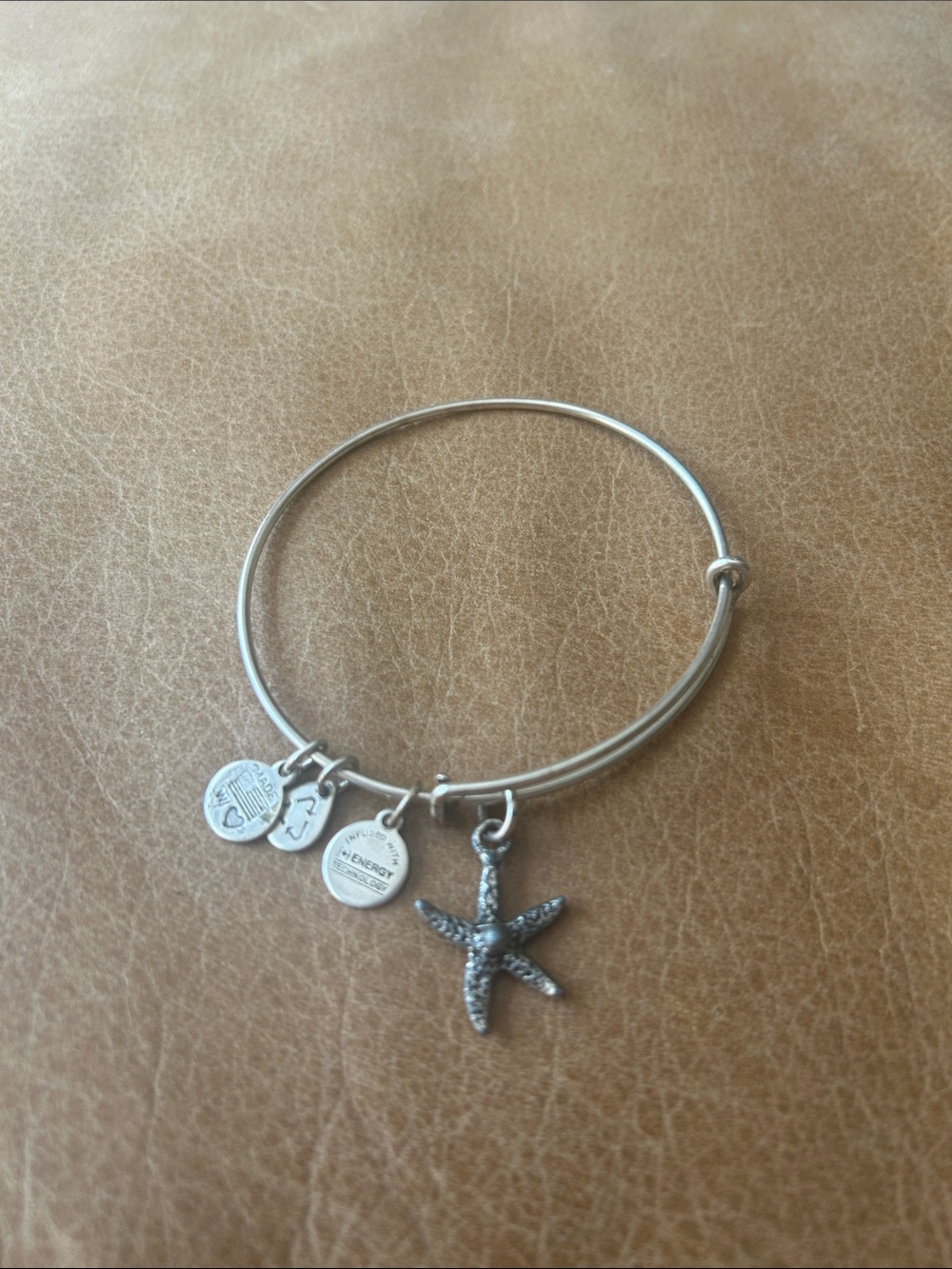 Alex and Ani Silver Starfish Charm Bangle Bracelet